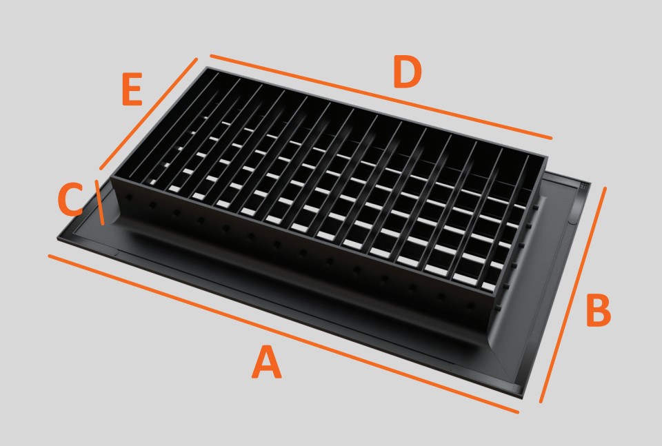 Baillindustrie - Grille soufflage double déflexion - Dimensions grilles